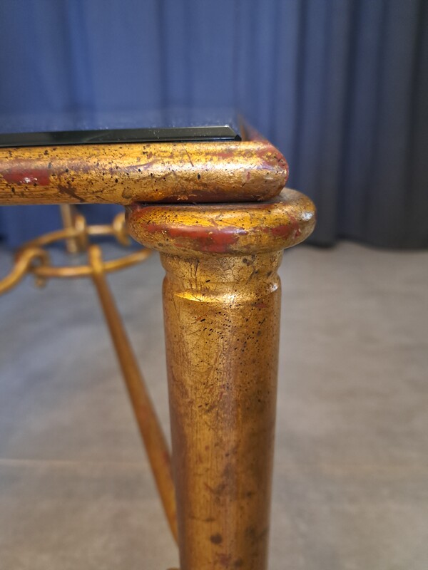 Gilt metal coffee table by Giovanni Banci for Hermes