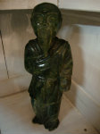 Green stone sculpted chinese wiseman statue