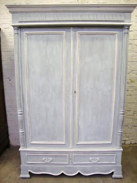 Henri II oak painted wardrobe