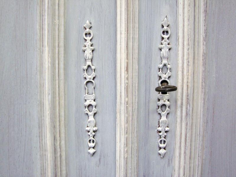 Henri II oak painted wardrobe