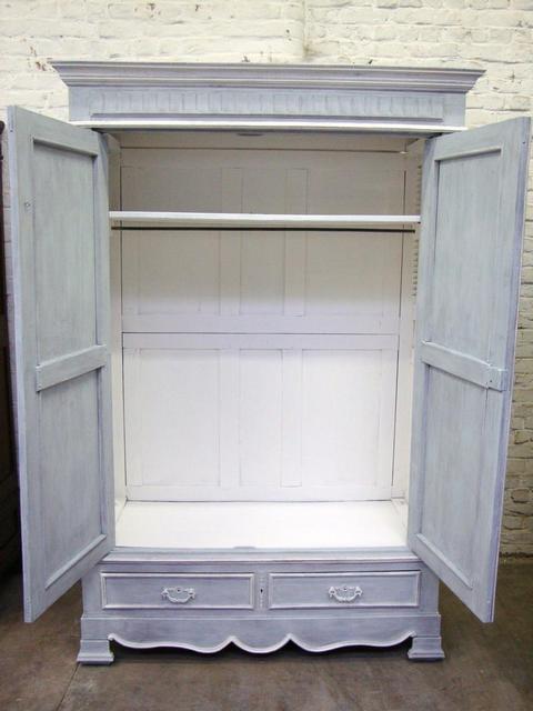 Henri II oak painted wardrobe