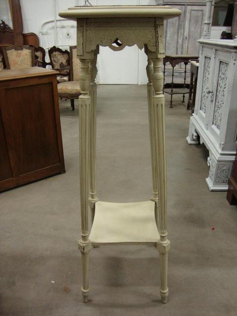 High painted side table with marble top