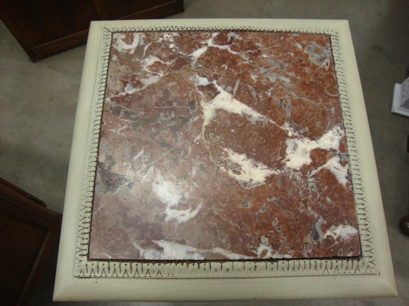 High painted side table with marble top