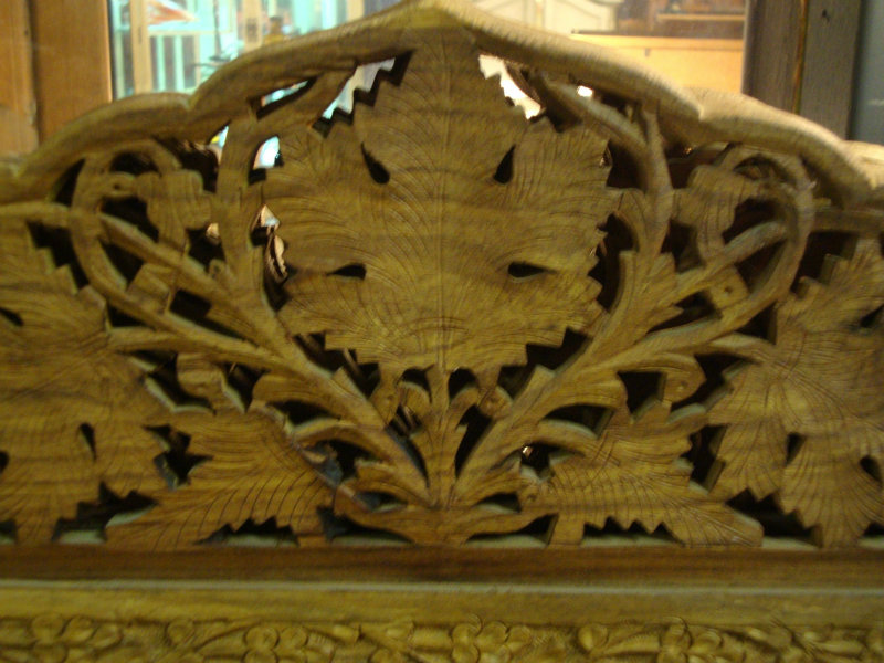 Indochina sculpted wood folding screen