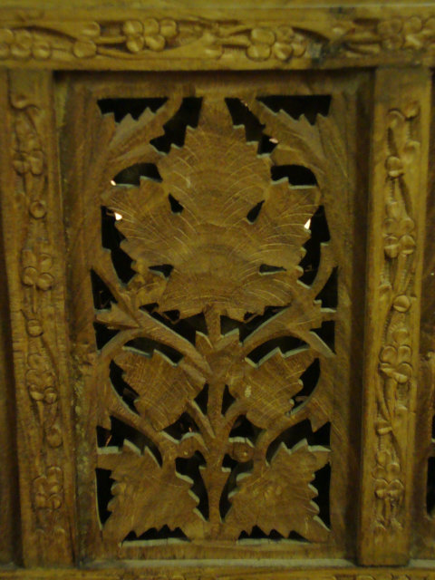 Indochina sculpted wood folding screen