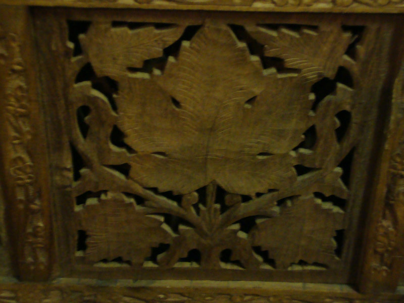 Indochina sculpted wood folding screen