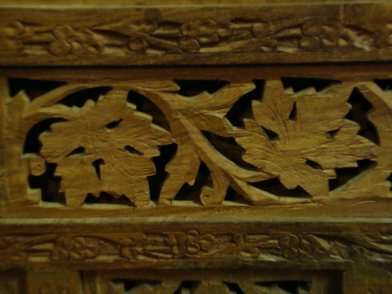 Indochina sculpted wood folding screen