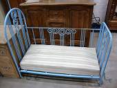 Iron wrought Art deco single bed with matress