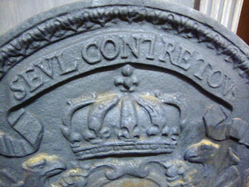 Iron wrought fire place plate