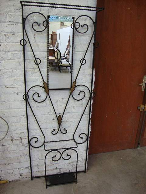 Iron wrought hall stand with mirror