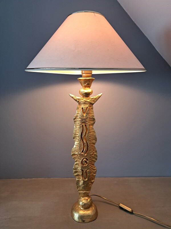 Lamp signed Cazenove in gilded bronze edition Fondica