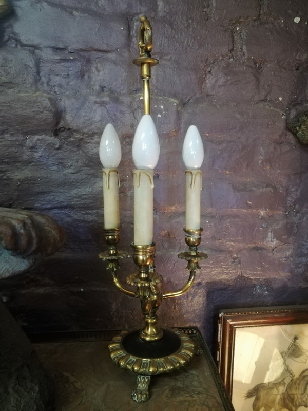 Bronze and brass 3 lights lamp