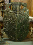 Large green stone chinese vase