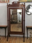Large mahogany Napoleon III psyche with beveled glass