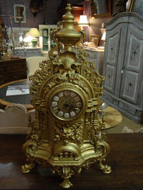 Louis XV style bronze clock