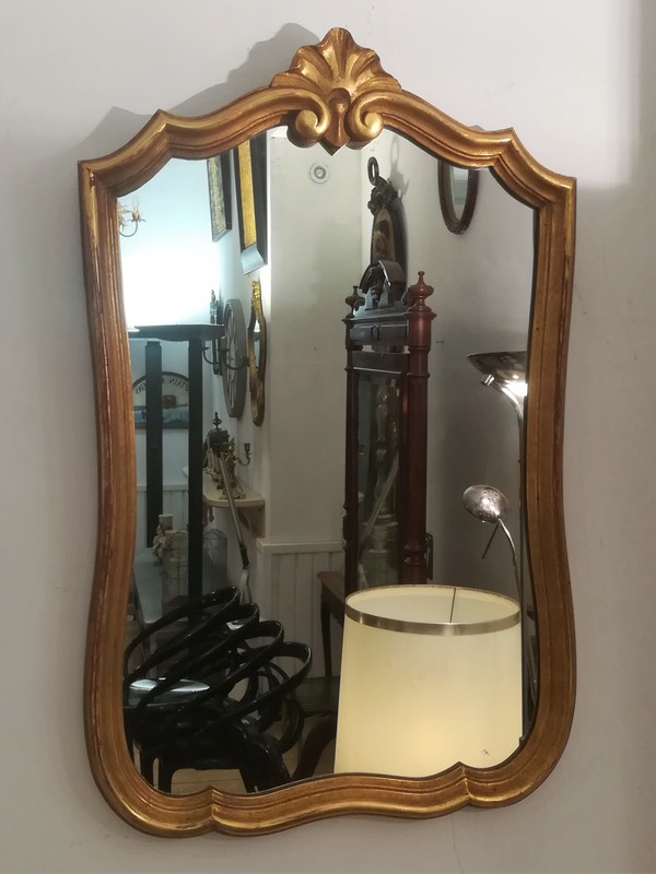 Louis XV style mirror in gilded wood