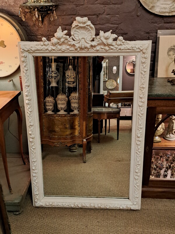 Louis XV style mirror in patinated stucco