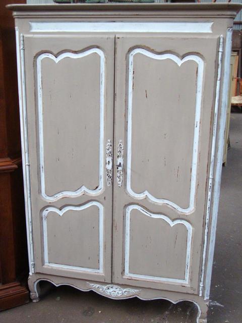 Louis XV style oak painted wardrobe