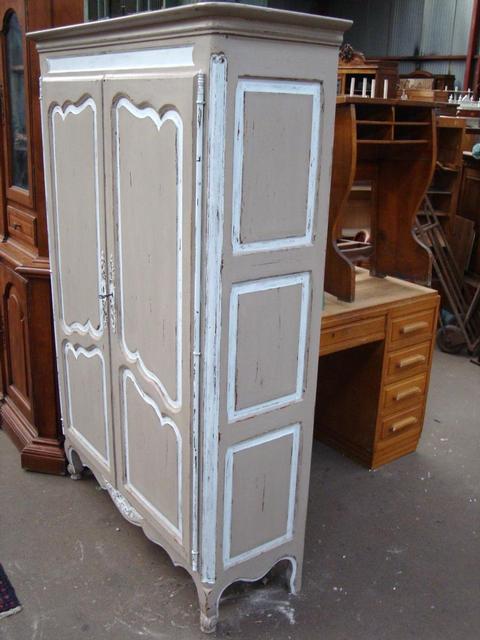Louis XV style oak painted wardrobe