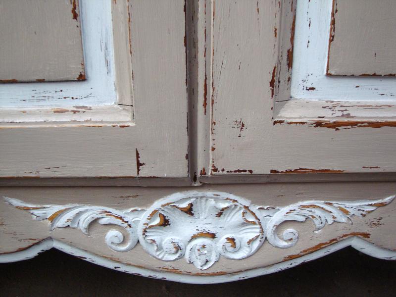 Louis XV style oak painted wardrobe