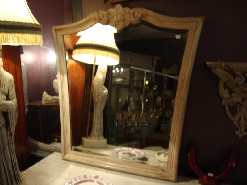 Louis XV style painted beveled glass mirror