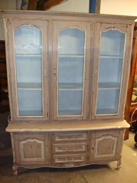 Louis XV style painted oak bookcase