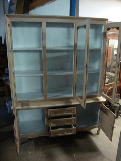 Louis XV style painted oak bookcase