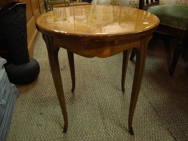 Louis XV style round inlaid coffee table