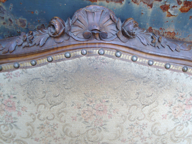 Louis XV style walnut armchair