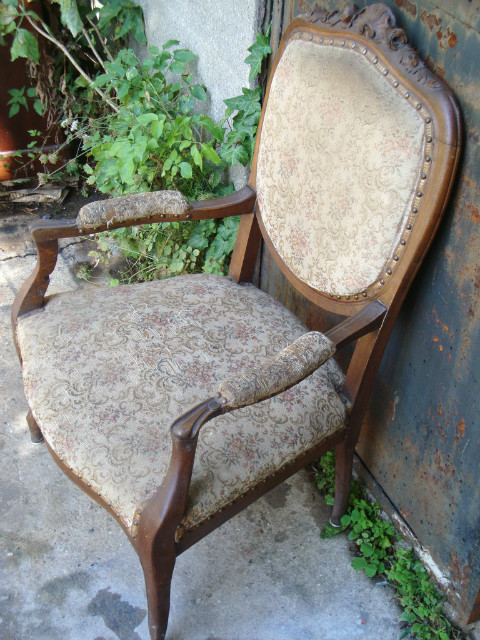 Louis XV style walnut armchair