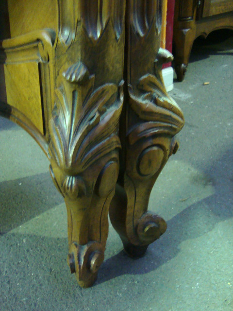 Louis XV style walnut veneer bed