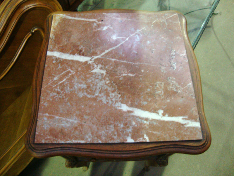 Louis XV style walnut veneer bedside cabinet