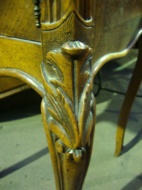 Louis XV style walnut veneer bedside cabinet