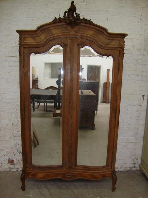 Louis XV style walnut veneered armoire