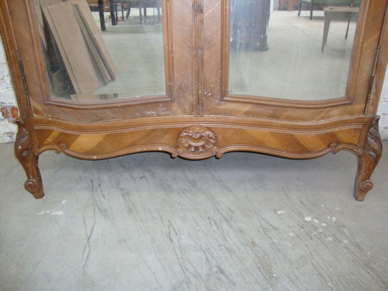 Louis XV style walnut veneered armoire