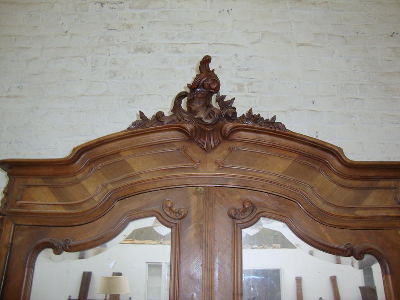 Louis XV style walnut veneered armoire