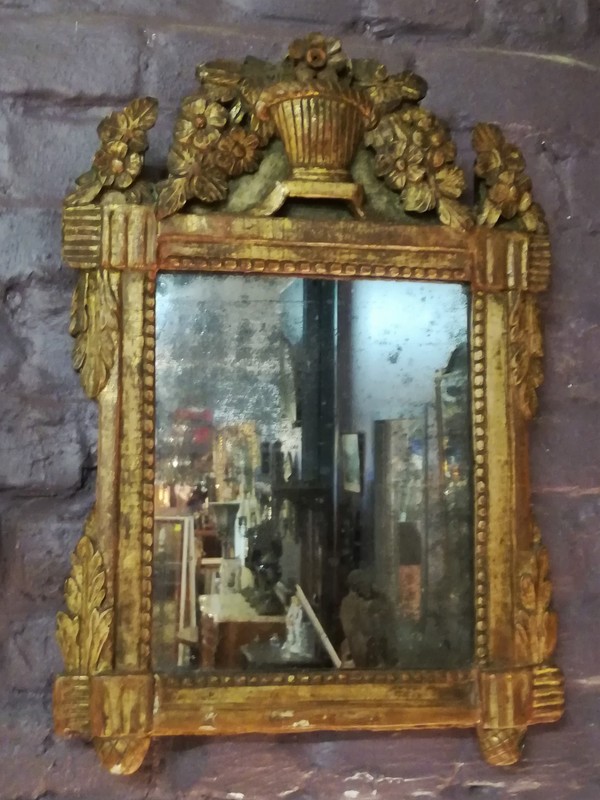 Gilded wood Louis XVI period mirror 