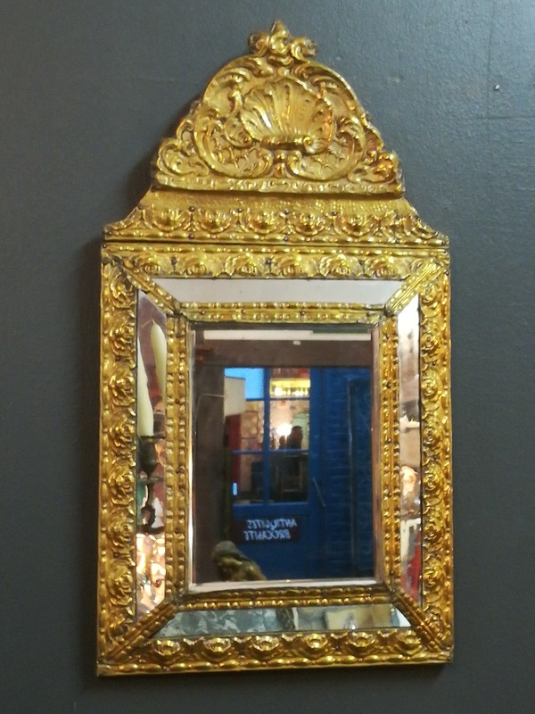 Gold plated copper bead Napoléon III mirror