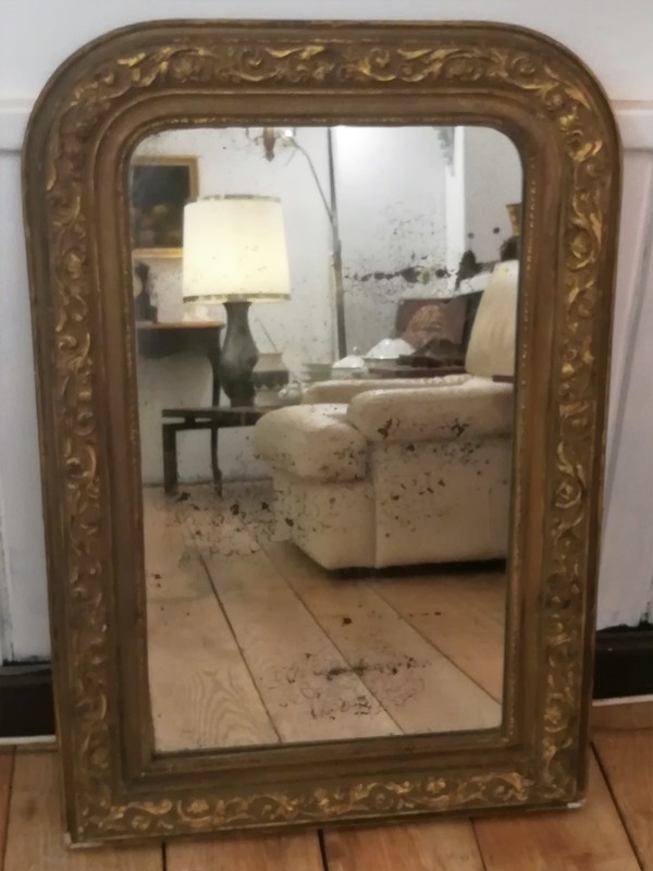 Louis Philippe style mirror in gilded plaster