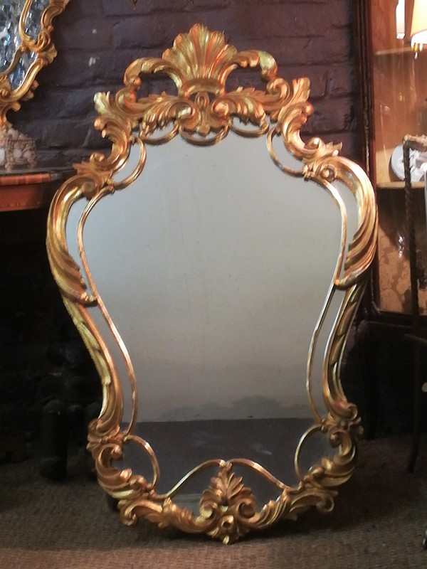 Louis XV style gilded wood mirror