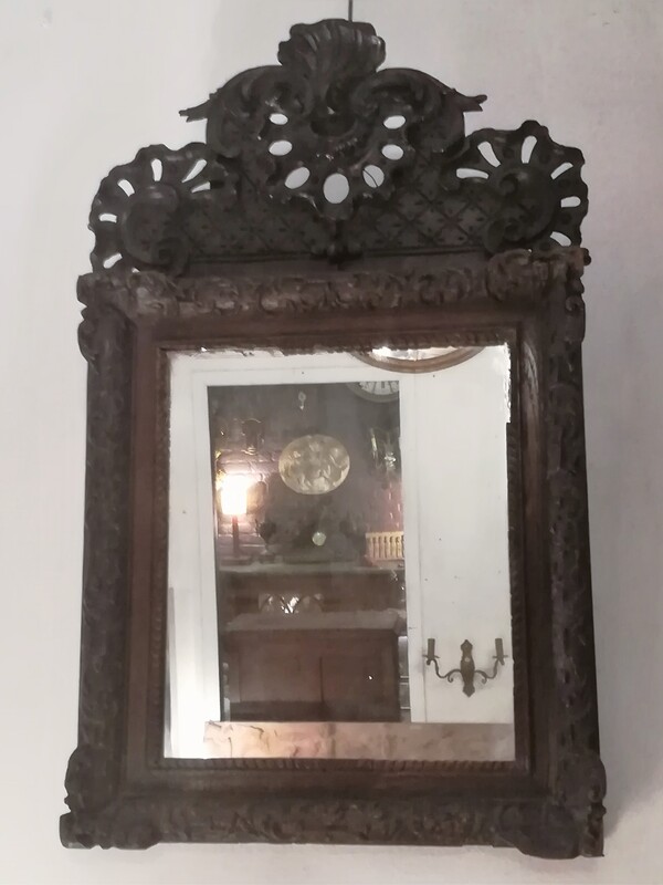 Carved oak Louis XV style mirror
