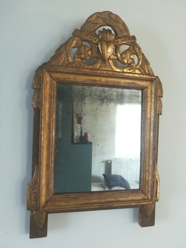 Louis XVI style gilded wood mirror