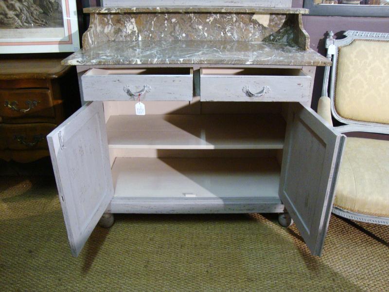 Oak Art déco coiffeuse with brown marble and mirror