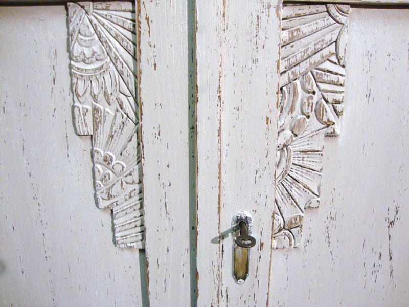Oak Art déco coiffeuse with brown marble and mirror