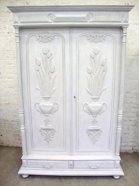 Oak carved armoire