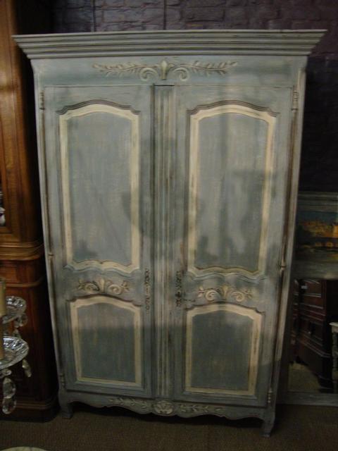 Oak Louis XV style painted wardrobe