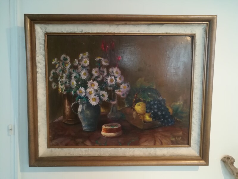 Oil on wood panel still life