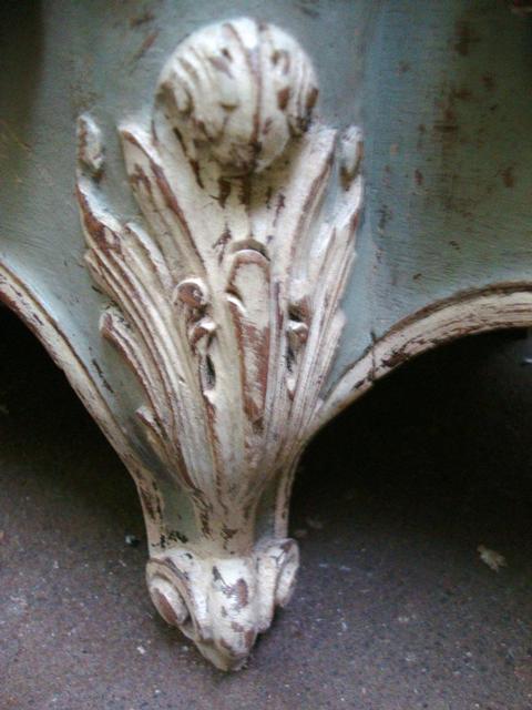 Painted 4 doors Louis XV style oak dresser