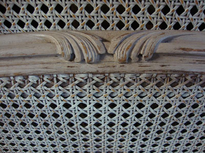 Painted Louis XV caned style bed