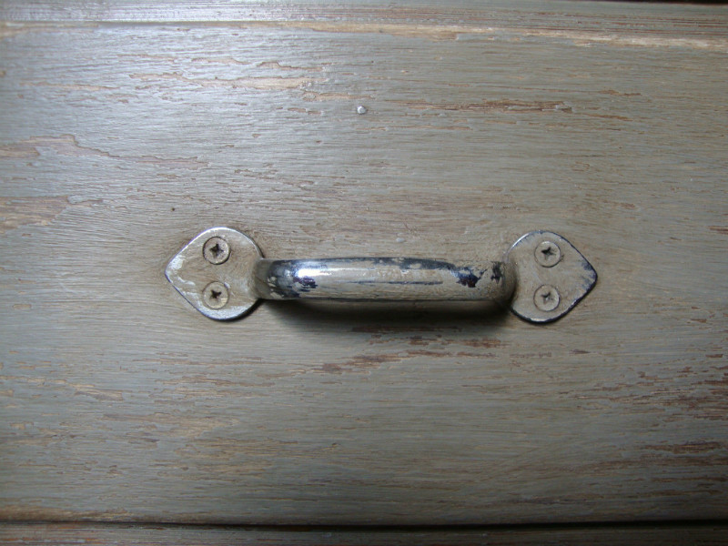 Painted oak corner cabinet